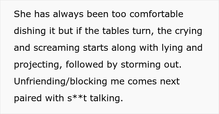 Text about family conflict and emotional distress, highlighting niblings being brainwashed and cutting contact.