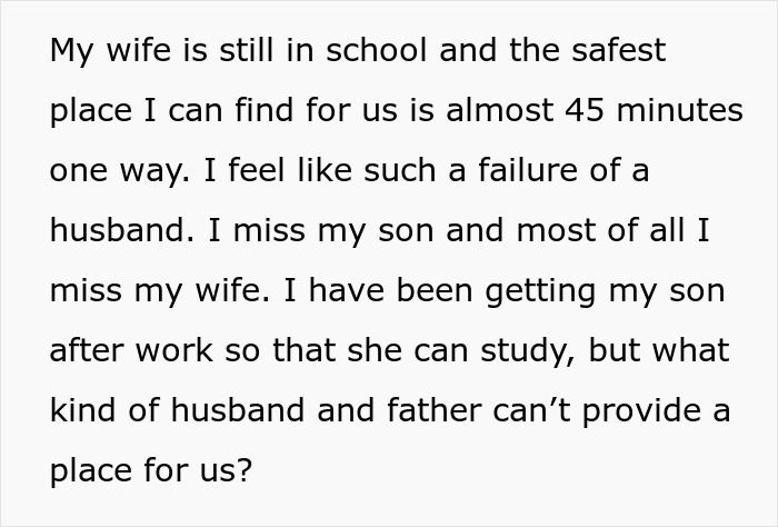 Father shares struggles after grandparents kick young family out for refusing to leave toddler behind during medical school.