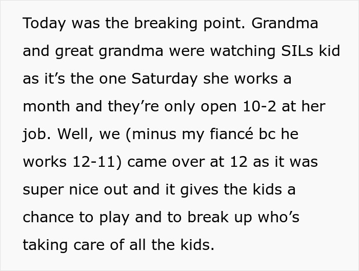 Alt text: Disturbing family dynamics showing violent niece injuring baby while enabler family ignores the victim and coddles the brat.