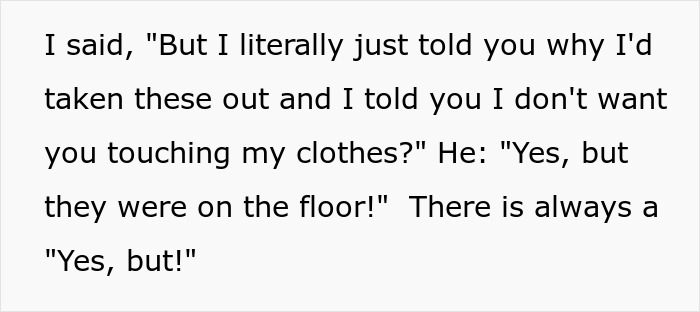 Stressed wife explaining clothes to unhelpful husband rearranging items despite her clear instructions. Stressed wife explaining clothes to unhelpful husband rearranging items despite her clear instructions.