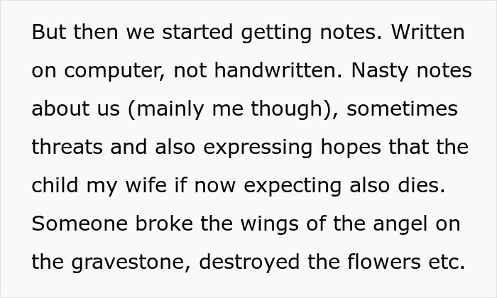 Man reacting to secret enemy vandalizing his daughter&rsquo;s grave and leaving threatening computer-written letters.