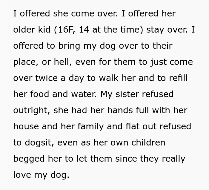 Woman Refuses To Dogsit Her Brother's Elderly Dog, Gets Shocked When He Declines To Babysit Her Kids Woman Refuses To Dogsit Her Brother's Elderly Dog, Gets Shocked When He Declines To Babysit Her Kids