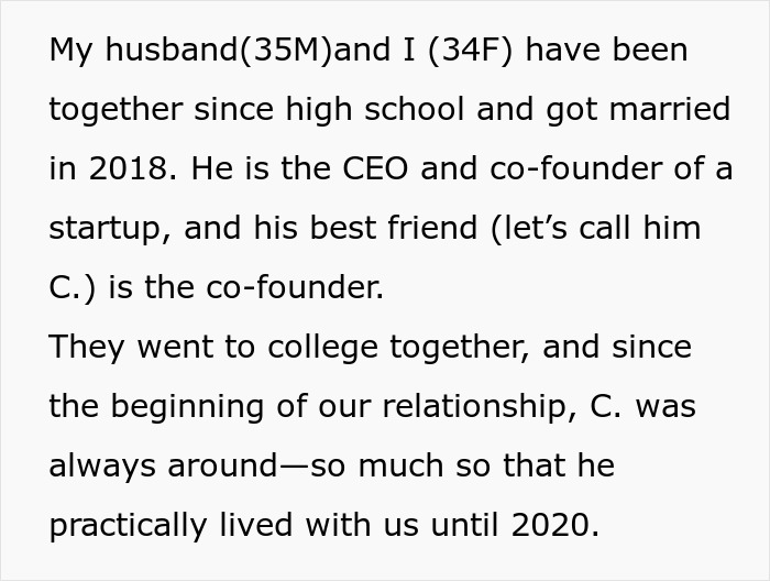 Text excerpt about husband, wife, and best friend revealing sabotage and encouragement to divorce wife.