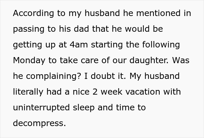Text excerpt about man waking up at 4 AM to care for his baby while his mom worries he’s doing too much.