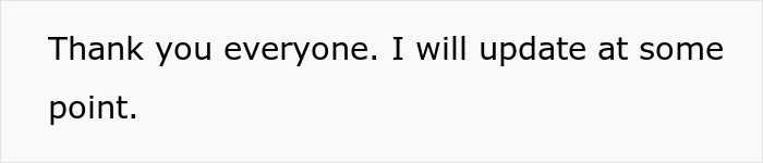 Text saying thank you everyone and I will update at some point, reflecting guy crushed after wife says he doesn&rsquo;t excite her and open marriage.