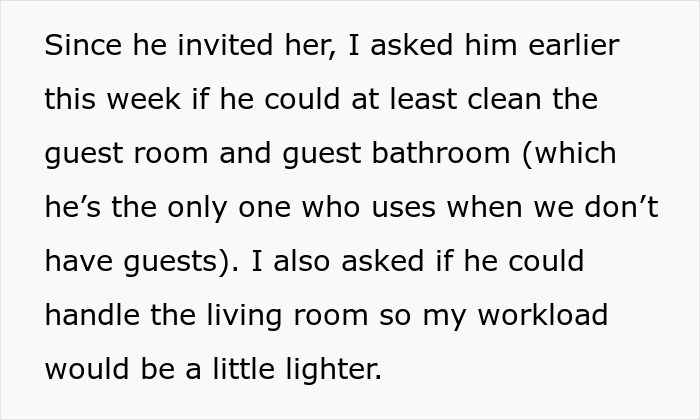 Text excerpt showing a man upset as hubby dumps household chores on him amid questions about his busyness with work. Text excerpt showing a man upset as hubby dumps household chores on him amid questions about his busyness with work.