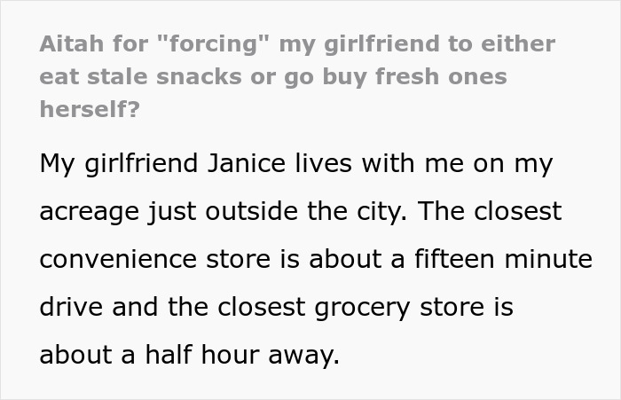 Fed-Up Partner Cuts Off Snack Supply As GF Keeps Wasting It, She&rsquo;s Mad She Doesn&rsquo;t Have Fresh Chips
