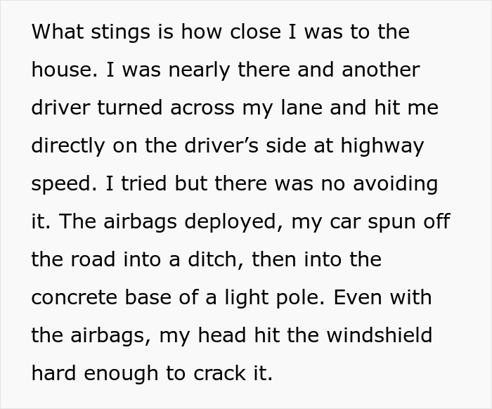 Homem relata o impacto do acidente de carro que causou ferimento na cabeça e alerta outras pessoas para levarem os acidentes mais a sério por segurança.