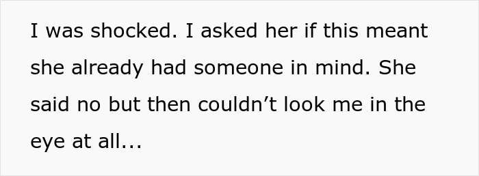 Text on a white background reads a man feeling shocked after wife says he doesn&rsquo;t excite her and suggests open marriage.