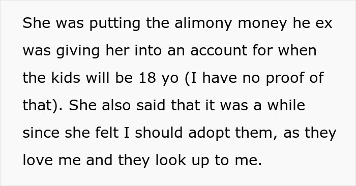 Man refuses to adopt wife&rsquo;s kids after spying on her and discovering secrets about their father&rsquo;s alimony payments.