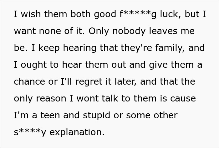 Text excerpt from a man expressing frustration after DNA lab mixes paternity results, causing family disconnect.