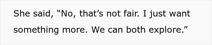 Text image showing a quote about exploring more, related to a guy crushed after wife says he doesn&rsquo;t excite her.