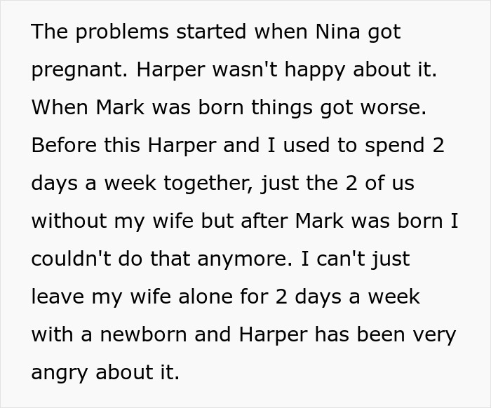 Text excerpt explaining family issues after dad evicts teen daughter from her bedroom for new baby.