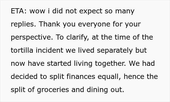 O cara paga 50% pelas refeições e mantimentos, GF fica irritada porque ele também consome a parte dela na comida