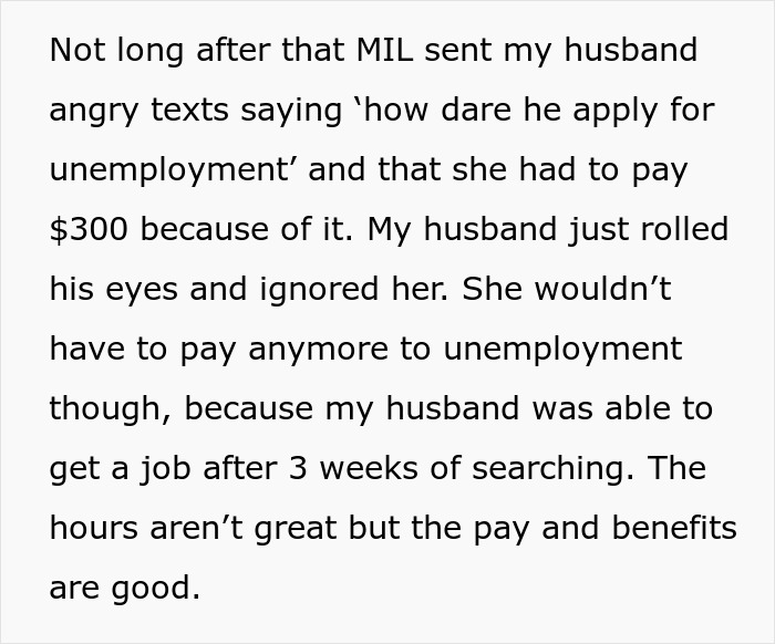 Text describing a mother-in-law who wants her son-in-law to file for bankruptcy due to debt concerns.