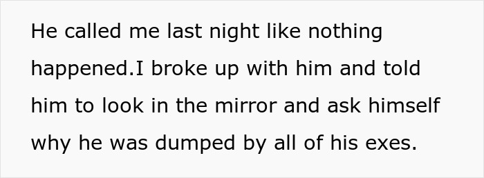 Text on screen showing a woman&rsquo;s message about a man dismissing her career milestone and accusing her unfairly.