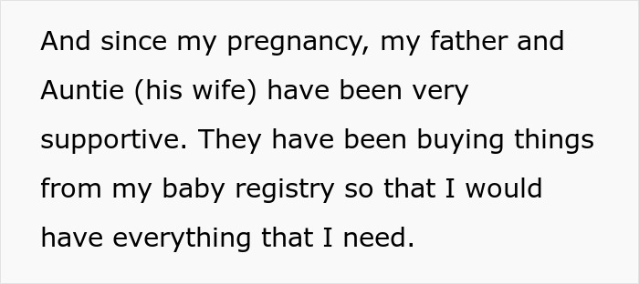 Text excerpt about pregnancy support highlighting bride horrified after uncovering why dad cut off his family.