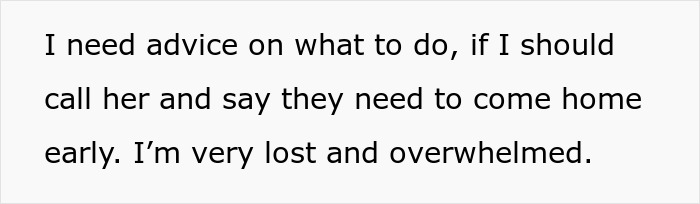 Text message expressing feeling lost and overwhelmed, seeking advice on contacting someone to come home early, related to neglectful owner dog health problems.