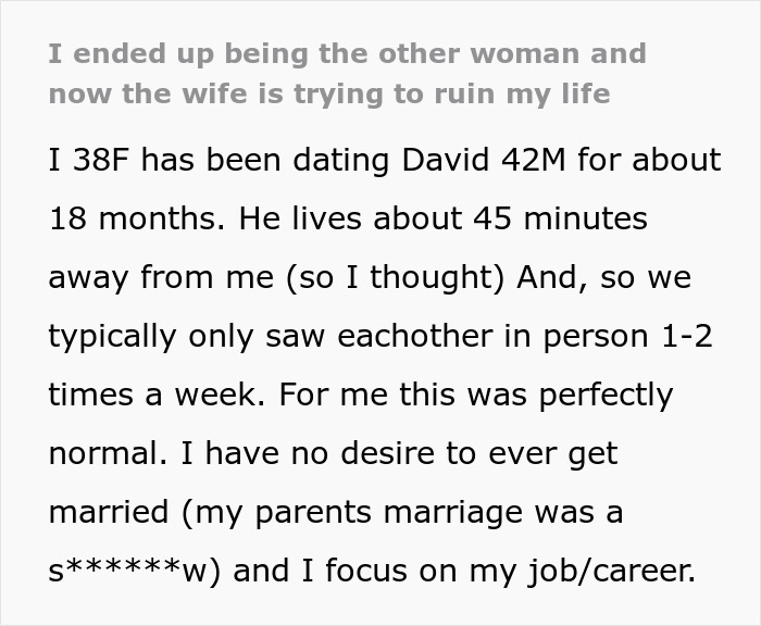 Mulher pensa que está no melhor relacionamento até descobrir que a esposa do namorado envia uma mensagem de texto reveladora.