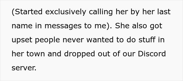 Text excerpt discussing a woman trying to make a friend of 10 years fall in love, leading to being blocked.