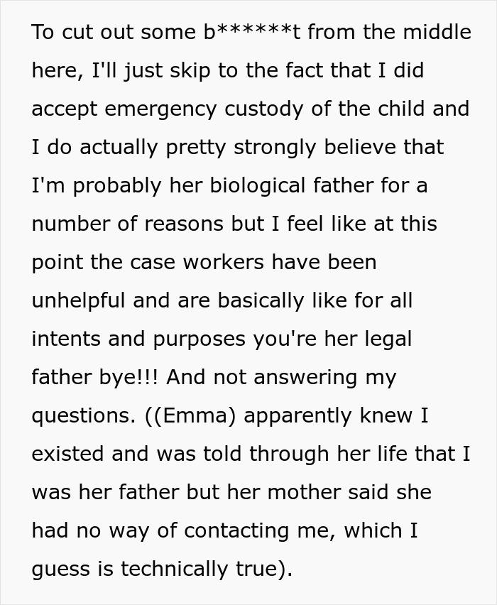 Single man accepts emergency custody and becomes her legal father after life-changing call from child services. Single man accepts emergency custody and becomes her legal father after life-changing call from child services.