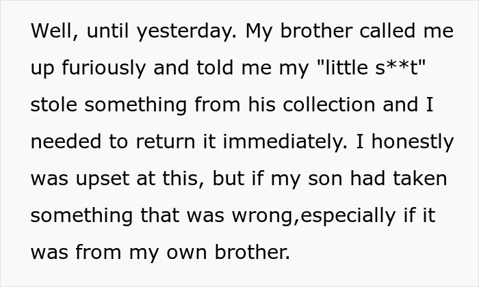 Man Refuses To Pay Brother Back For A Figurine His Son Stole Until He Finds Out The Reason Behind It