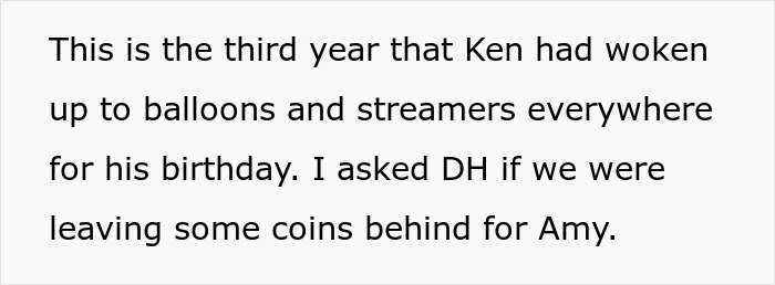 Text excerpt about a dad dismissing kids&rsquo; birthday memories while daughter&rsquo;s small birthday party concerns mom.