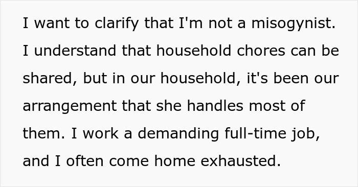 Text from a man explaining why he doesn&rsquo;t help his pregnant wife with chores, claiming he&rsquo;s the breadwinner.