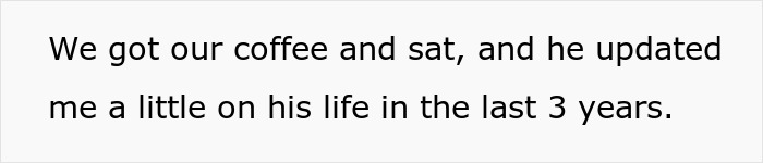 Text on white background reading about reconnecting and life updates, reflecting the man&rsquo;s love story going viral online.