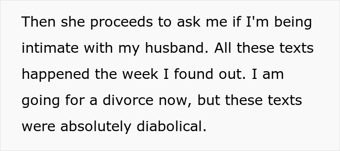Text message conversation discussing a woman sleeping with a married man and confrontational texts to his wife.
