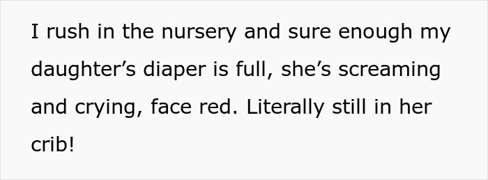 Mom dealing with a total mess, baby screaming in crib, son panicking, while husband remains asleep after long shift.