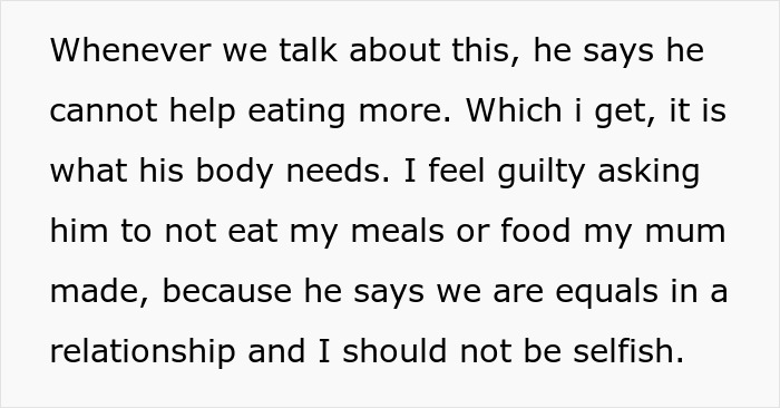 O cara paga 50% pelas refeições e mantimentos, GF fica irritada porque ele também consome a parte dela na comida