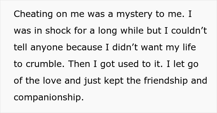 Text excerpt about a woman in shock after discovering her husband&rsquo;s mistress, trying to ignore but struggling with contact.