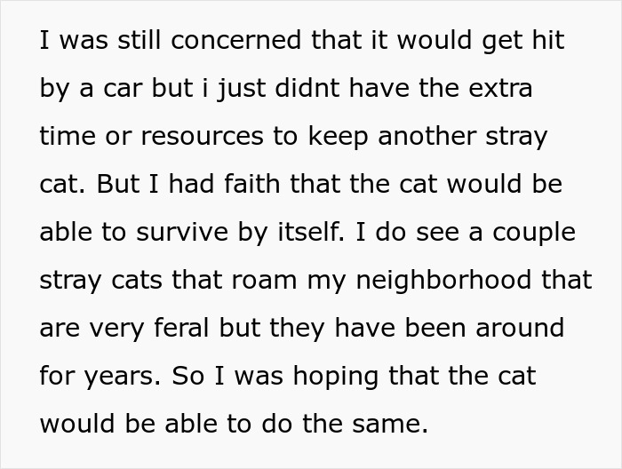 Alt text: Concern about neutering neighbor cat stray and hoping the cat can survive and thrive independently in the neighborhood.