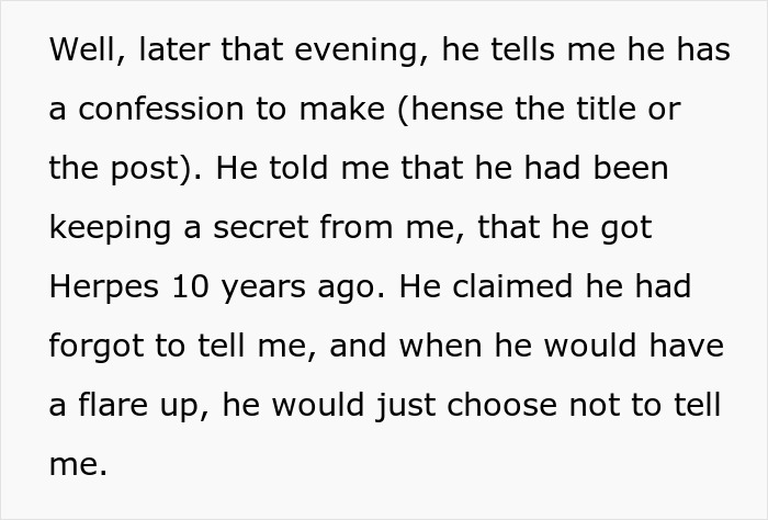 BF &ldquo;Forgets&rdquo; To Inform GF About His STD For Years, Then Complains She&rsquo;s Not Supportive