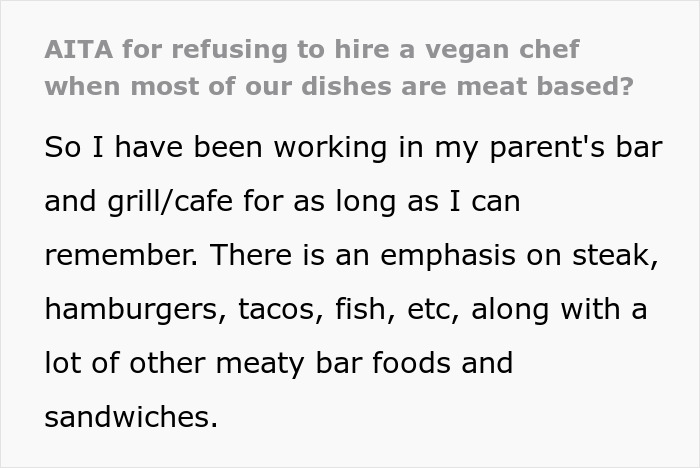 Vegan Chef Applies To Run Meat-Heavy Grill Kitchen, Interview Ends In Meltdown As She Gets Rejected