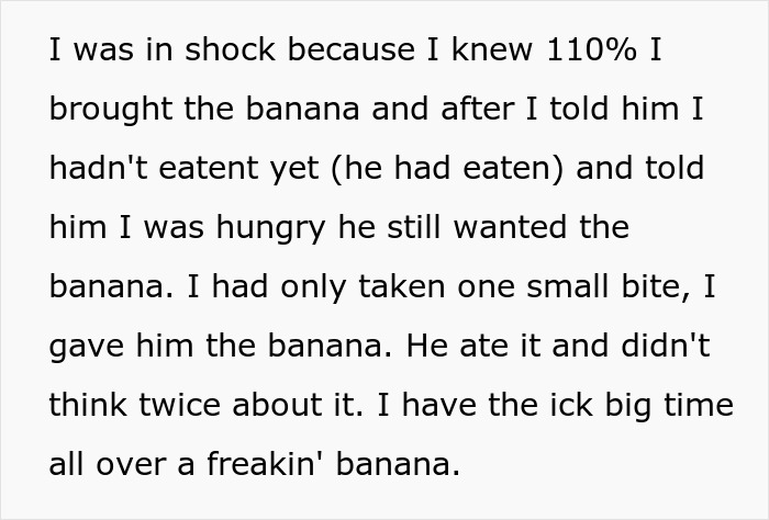 Guy Steals GF's Banana And Rages When She Says It's Hers, She's Horrified By The Turn Of Events