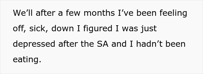 Text on white background discussing feeling off and depressed after a miscarriage, relating to secretly DNA testing grandkid issues.