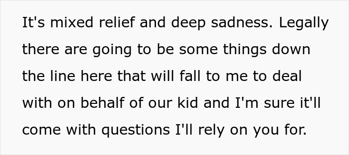 Text excerpt showing a single man reflecting on his new responsibilities as the legal father after a call from child services. Text excerpt showing a single man reflecting on his new responsibilities as the legal father after a call from child services.