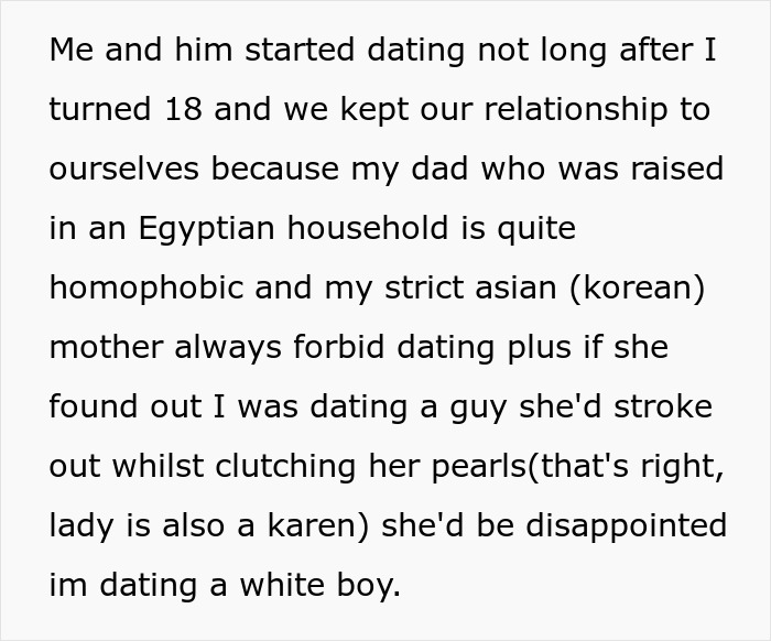 Text about a guy&rsquo;s sister catching him with his secret boyfriend, demanding he dump him for her to date instead.