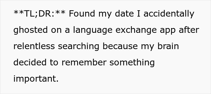 Text about a woman who has a perfect first date abroad but deletes the dating app and loses contact with him.