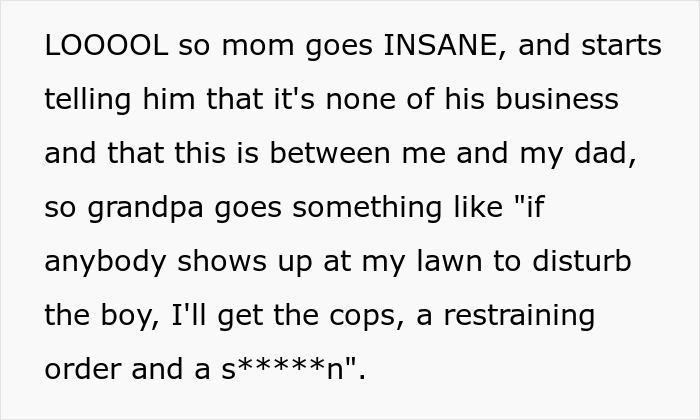 Text excerpt from a family dispute after a DNA lab mixes paternity results, causing confusion over father and son relationships.