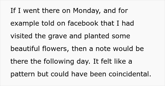 Text excerpt about a man losing his mind as a secret enemy vandalizes his daughter's grave, leaving vile letters.