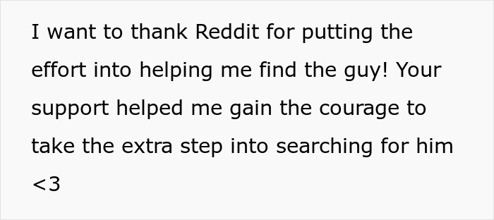 Alt text: Text expressing gratitude to Reddit for helping a woman reconnect with a guy after deleting a dating app abroad.
