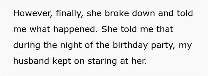 Alt text: Wife sees hubby without shirt and bestie naked, sensing something happened after hearing moaning sounds.