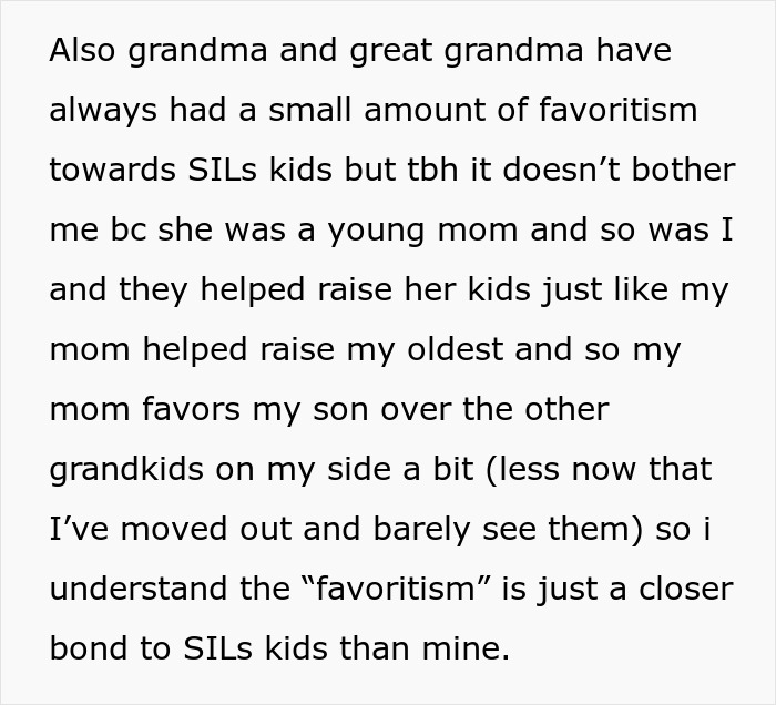 Text excerpt discussing family favoritism and enabler behavior in a case of a violent niece injuring a baby.