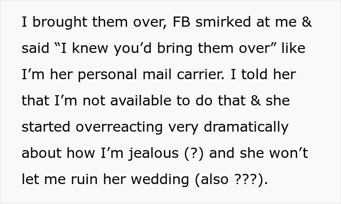 Couple&rsquo;s fancy wedding invites misdelivered repeatedly, bride expects neighbor to help deliver them on time.