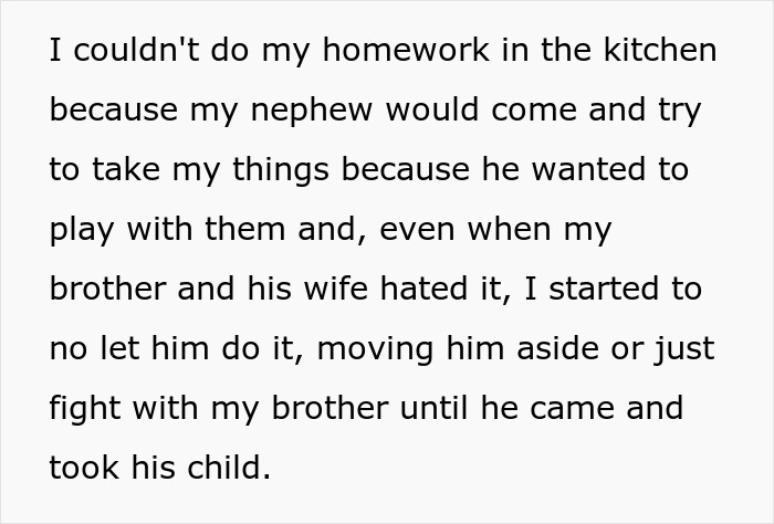 Text excerpt about a frustrated sister dealing with a 3-year-old son being a menace and disturbing others.