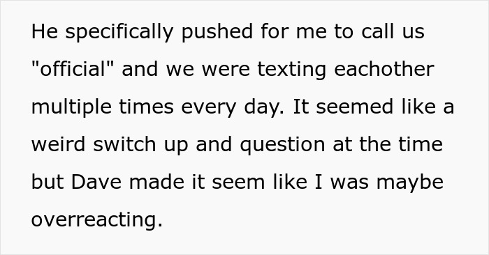 Trecho de texto sobre uma mulher no melhor relacionamento mandando mensagens diariamente até receber uma mensagem chocante da esposa do namorado.