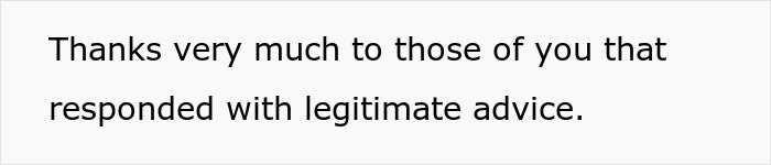 Thank you message expressing gratitude to those who provided legitimate advice on lice treatment and relationship issues.